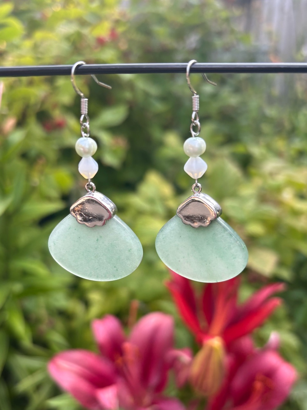 Handmade Aventurine gemstone earrings.